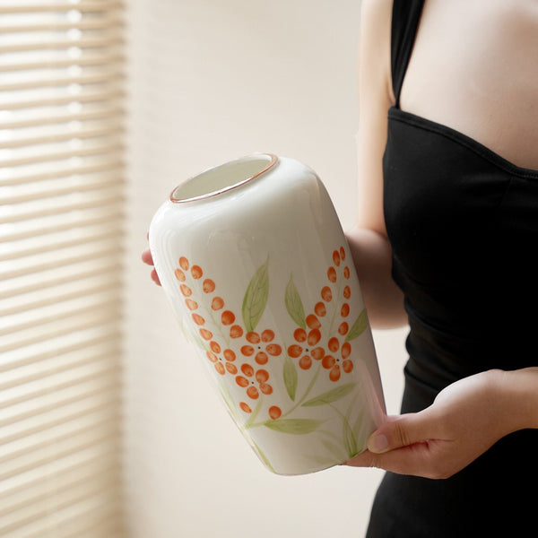 Dining Table Centerpiece, Ceramic Bouquet Vases, Porcelain Flower Vases, Large Flower Vases on Table, Handmade Water Holding Flower Vase-Grace Painting Crafts