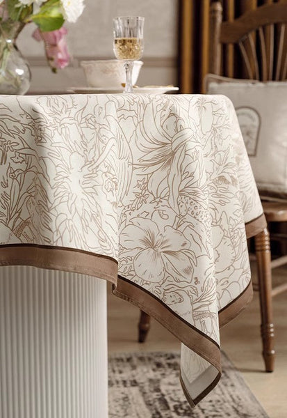 French Style Tablecloth for Dining Table, Beautiful Table Cover for Dining Room Table, Modern Rectangle Tablecloth for Oval Table-Grace Painting Crafts