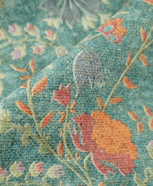 Garden Flowers Pattern Decorative Throw Pillows, Large Green Throw Pillow for Interior Design, Contemporary Square Modern Throw Pillows for Couch-Grace Painting Crafts