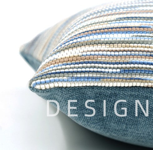 Abstract Blue Modern Sofa Pillows, Large Decorative Throw Pillows, Contemporary Square Modern Throw Pillows for Couch, Simple Throw Pillow for Interior Design-Grace Painting Crafts