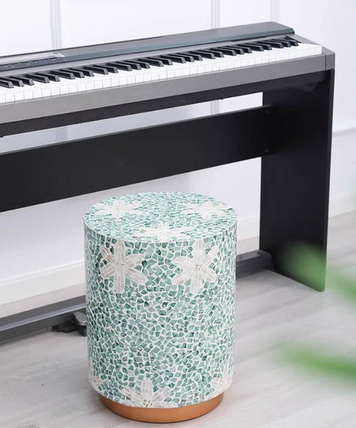 Contemporary Round Side Table, Portable Casual Side Table, Shell Small Sofa Side Table, Unique Small End Table, Creative Coffee Table-Grace Painting Crafts