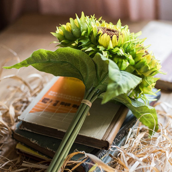 Unique Flower Arrangement for Home Decoration, A Bunch of Sunflowers, Bedroom Flower Arrangement Ideas, Beautiful Artificial Flowers for Living Room-Grace Painting Crafts
