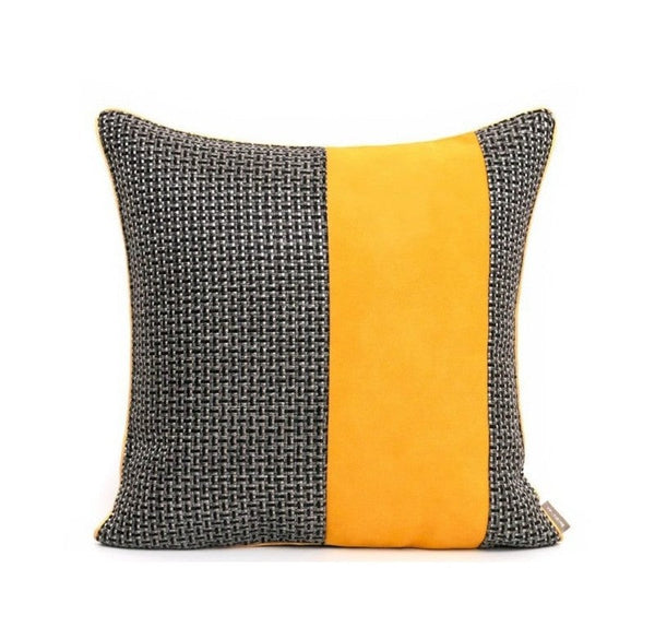 Large Black Yellow Modern Pillows, Modern Throw Pillows for Couch, Decorative Modern Sofa Pillows, Modern Simple Throw Pillows for Living Room-Grace Painting Crafts