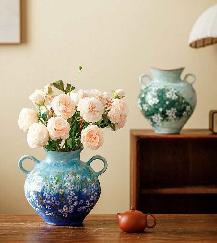 Handmade Water Holding Ceramic Vase, Dining Table Centerpiece Decor, Modern Floral Arrangement Holder, Artistic Home Pottery Piece
