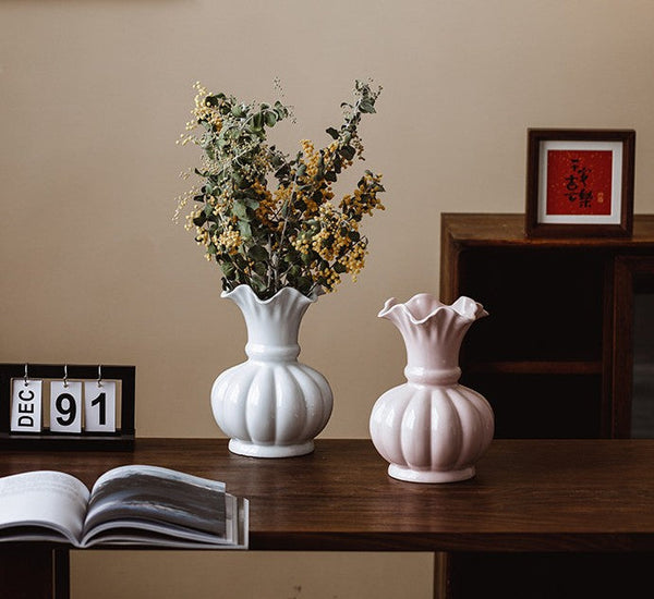 Ceramic Bud Vases, Small Flower Vases on Table, Handmade Water Holding Flower Vase, Rustic Porcelain Flower Vases-Grace Painting Crafts