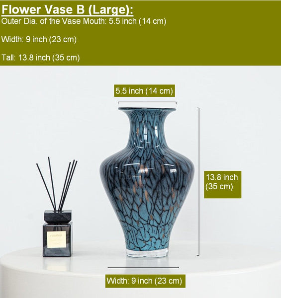 Handmade Liuli Vases, Centerpiece Vases on Table, Colored Glaze Vase for Modern Home Decor, Glass Bud Vases, Bouquet Flower Vase-Grace Painting Crafts