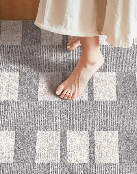 Dining Room Floor Rug, Large Gray Floor Rugs for Living Room, Modern Floor Rugs for Bedroom, Extra Large Geometric Modern Rugs for Office-Grace Painting Crafts