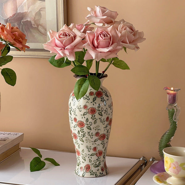 Ceramic Bouquet Vases, Tall Flower Vases on Table, Rustic Porcelain Flower Vases, Handmade Water Holding Flower Vases-Grace Painting Crafts