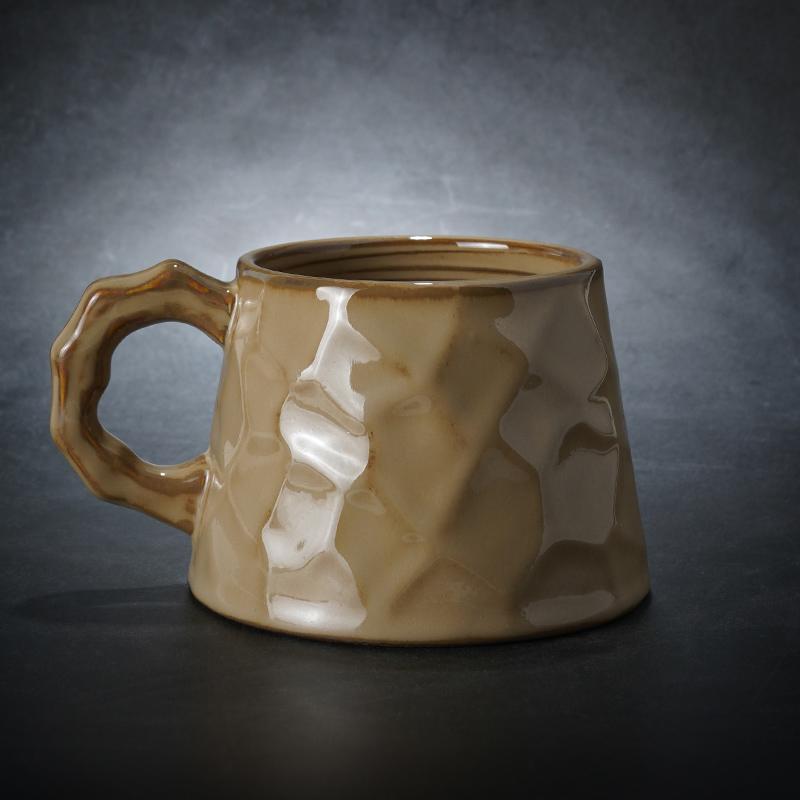 Large Capacity Coffee Cups, Large Tea Cup, Large Pottery Coffee Cup, White Ceramic Coffee Mug, Black Coffee Cup-Grace Painting Crafts