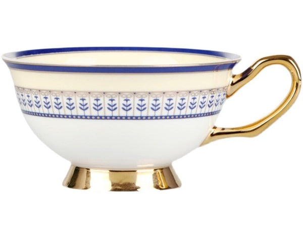 Elegant British Ceramic Coffee Cups, Unique British Tea Cup and Saucer in Gift Box, Blue Bone China Porcelain Tea Cup Set-Grace Painting Crafts