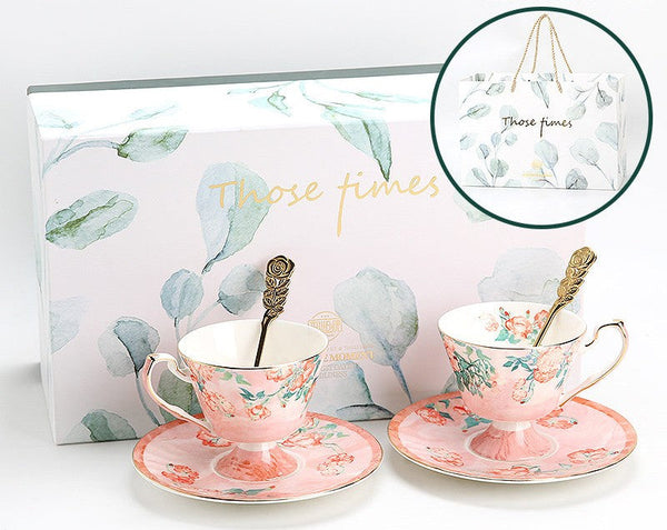 Luxury Tea Cup with Saucer, Elegant Coffee Cup, Porcelain Tea cups, Ceramic Tea Cup Set, British Tea Cup Set, Afternoon Tea Cup with Saucer Set-Grace Painting Crafts