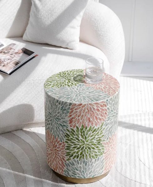 Unique Small End Table, Contemporary Small Sofa Side Table, Portable Casual Side Table, Creative Coffee Table, Shell Small Side Table-Grace Painting Crafts
