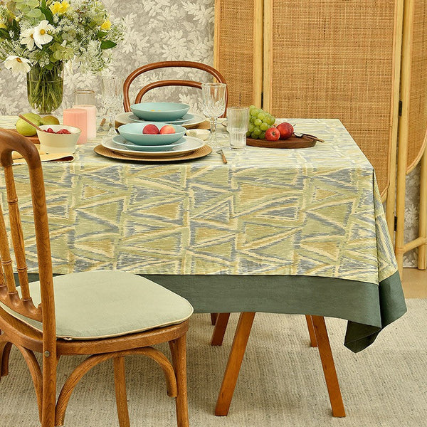 Geometric Modern Table Covers for Kitchen, Extra Large Rectangle Tablecloth for Dining Room Table, Country Farmhouse Tablecloths for Oval Table-Grace Painting Crafts
