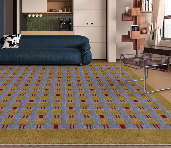 Mid Century Modern Rugs for Living Room, Vintage Area Rugs for Bedroom, Large Contemporary Area Rugs for Dining Room-Grace Painting Crafts