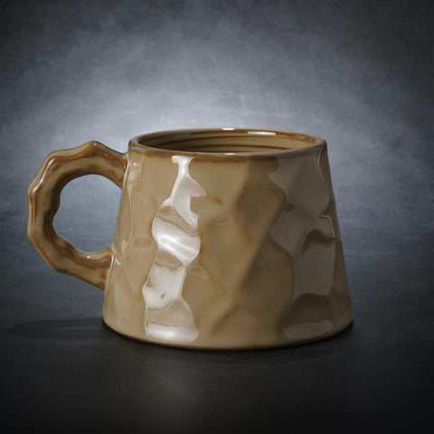 Large Capacity Coffee Cups, Large Tea Cup, Large Pottery Coffee Cup, White Ceramic Coffee Mug, Black Coffee Cup-Grace Painting Crafts