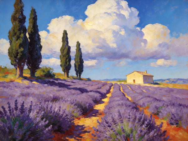 Original Small Paintings on Canvas, Provence lavender fields, Hand Painted Canvas Art, Small Landscape Paintings, Small Paintings on Canvas-Grace Painting Crafts