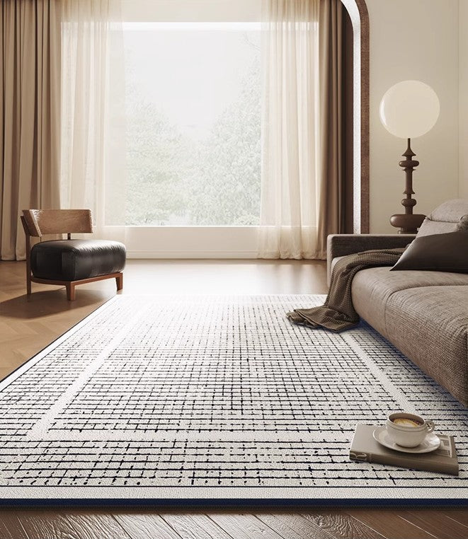 Mid Century Modern Rugs for Bedroom, Large Modern Rugs for Living Room, Contemporary Abstract Rugs under Dining Room Table-Grace Painting Crafts
