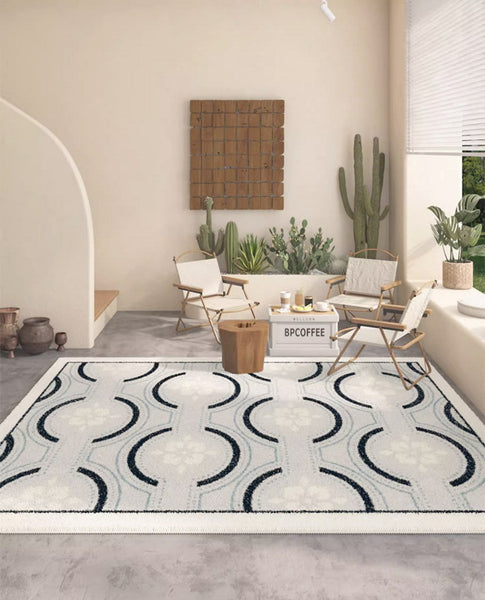 Dining Room Abstract Floor Rugs, Contemporary Area Rugs Next to Bed, Hallway Modern Runner Rugs, Modern Rugs under Coffee Table-Grace Painting Crafts