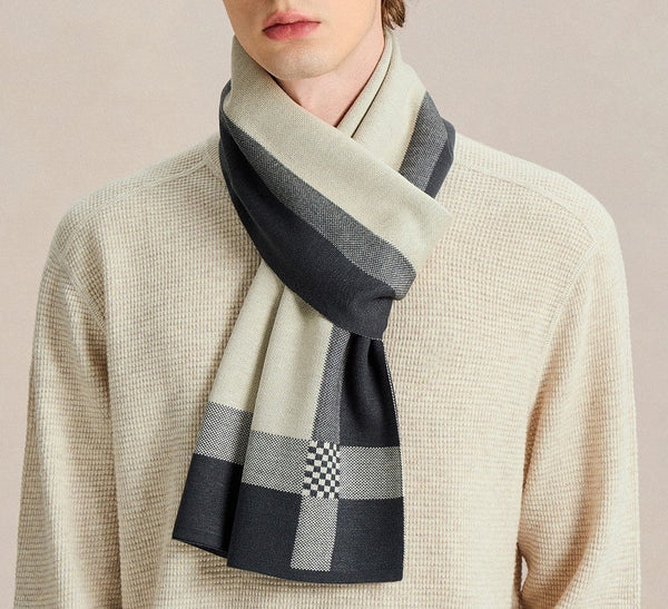 Business Casual Scarf for Men, Formal Men Scarf Styles, Men's Winter Scarves, Long Wool Man Scarf, Fashion Men Scarf, Unique Gifts for Men, Men's Wool Scarf Winter-Grace Painting Crafts