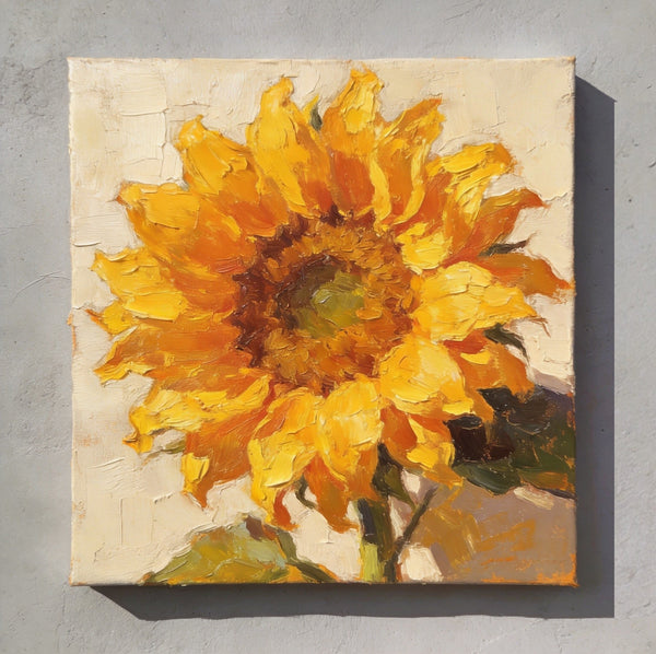 Hand Painted Canvas Art, Small Canvas Artwork, Sunflowers Still Life Painting, Original Flower Paintings, Buy Small Artwork Online-Grace Painting Crafts
