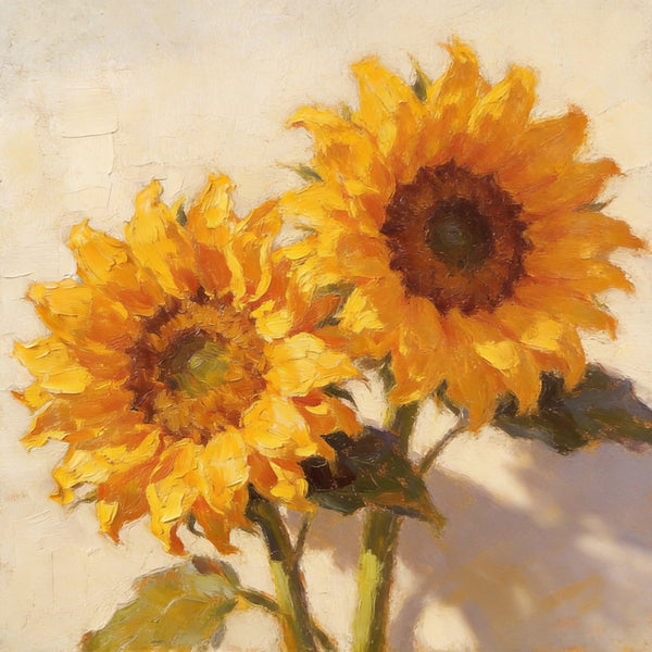 Small Canvas Artwork, Blooming Sunflowers, Still Life Painting, Hand Painted Canvas Art, Original Flower Paintings, Buy Small Artwork Online-Grace Painting Crafts