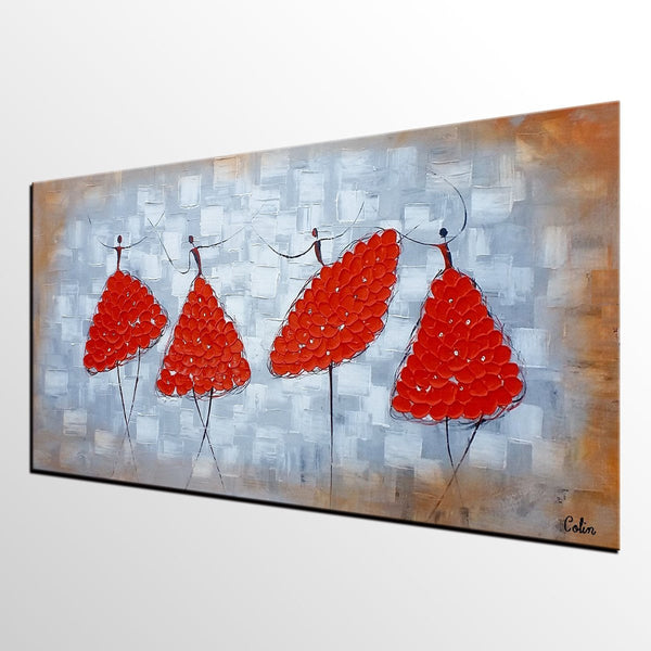 Modern Canvas Painting for Sale, Impasto Painting, Acrylic Abstract Painting, Ballet Dancer Painting, Modern Paintings, Paintings for Dining Room-Grace Painting Crafts