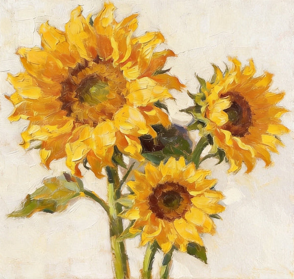 Blooming Sunflowers, Still Life Painting, Hand Painted Canvas Art, Small Canvas Artwork, Original Flower Paintings, Buy Small Paintings Online-Grace Painting Crafts