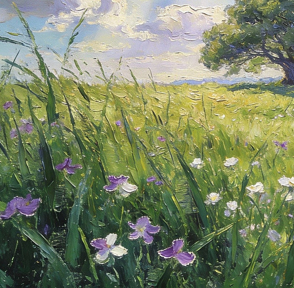 Morning on the Grassland, Small Landscape Paintings, Small Oil Paintings on Canvas, Original Oil Paintings, Small Paintings on Canvas, Hand Painted Canvas Art-Grace Painting Crafts