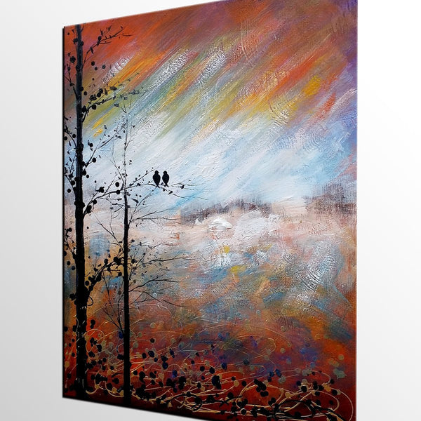 Love Birds Painting, Simple Abstract Painting, Landscape Acrylic Painting, Acrylic Canvas Painting, Bedroom Wall Art Paintings, C-Grace Painting Crafts