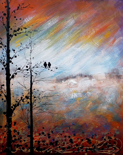 Love Birds Painting, Simple Abstract Painting, Landscape Acrylic Painting, Acrylic Canvas Painting, Bedroom Wall Art Paintings, C-Grace Painting Crafts