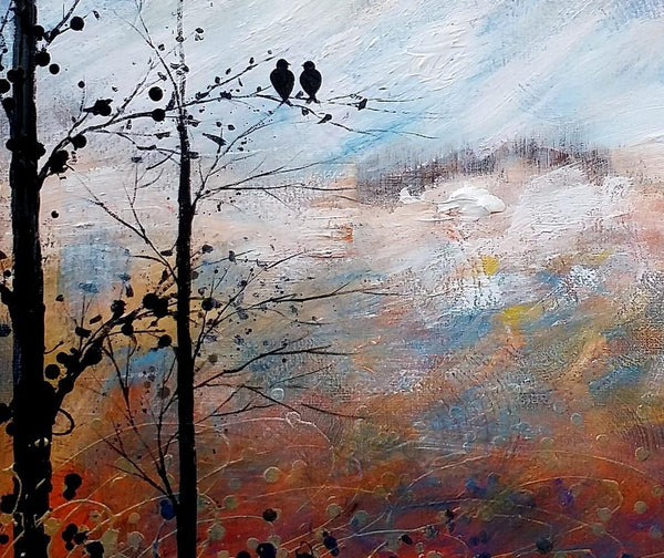 Love Birds Painting, Simple Abstract Painting, Landscape Acrylic Painting, Acrylic Canvas Painting, Bedroom Wall Art Paintings, C-Grace Painting Crafts