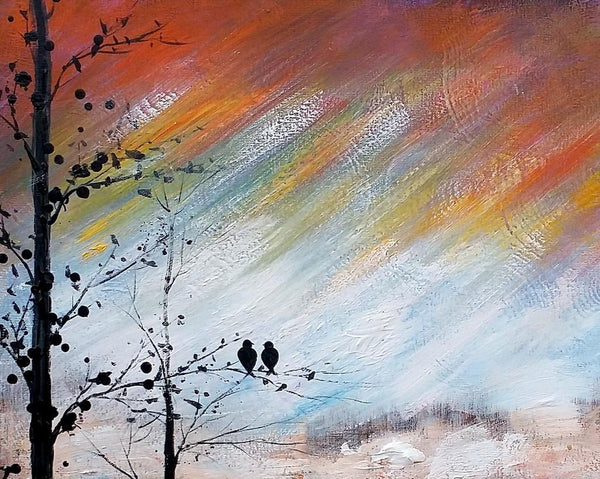 Love Birds Painting, Simple Abstract Painting, Landscape Acrylic Painting, Acrylic Canvas Painting, Bedroom Wall Art Paintings, C-Grace Painting Crafts