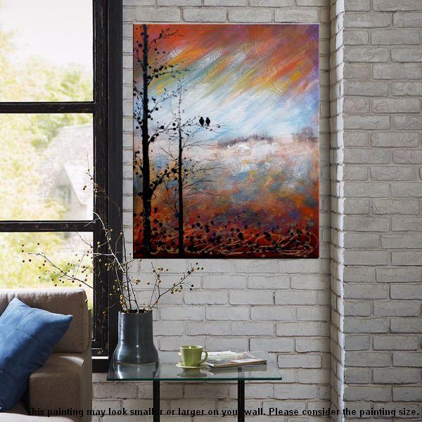 Love Birds Painting, Simple Abstract Painting, Landscape Acrylic Painting, Acrylic Canvas Painting, Bedroom Wall Art Paintings, C-Grace Painting Crafts