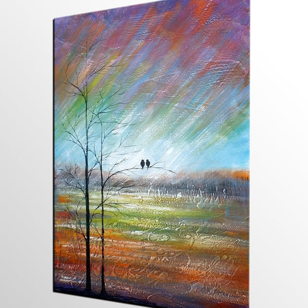 Large Acrylic Painting, Simple Canvas Painting, Abstract Painting for Sale, Love Birds Painting, Paintings for Bedroom, C-Grace Painting Crafts