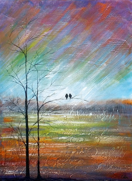 Large Acrylic Painting, Simple Canvas Painting, Abstract Painting for Sale, Love Birds Painting, Paintings for Bedroom, C-Grace Painting Crafts