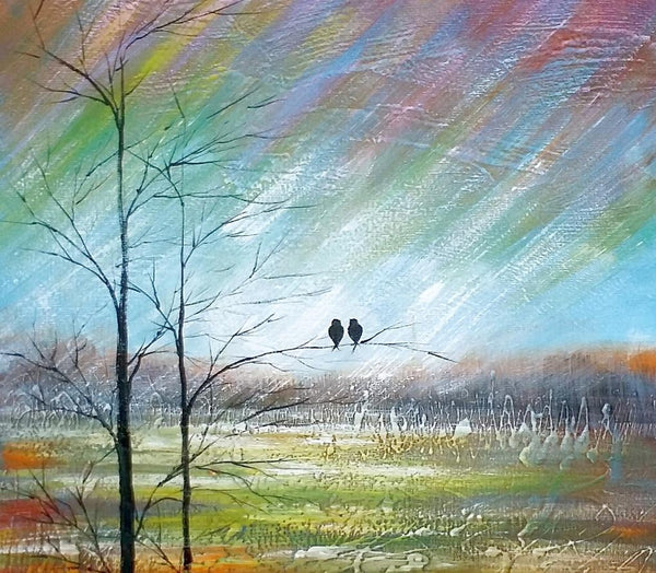 Large Acrylic Painting, Simple Canvas Painting, Abstract Painting for Sale, Love Birds Painting, Paintings for Bedroom, C-Grace Painting Crafts