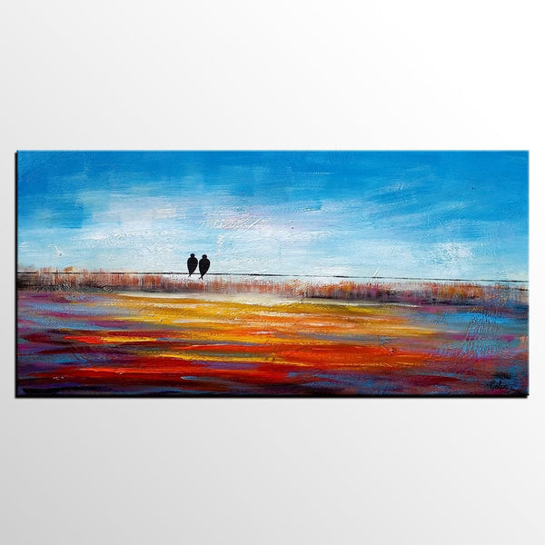 Original Abstract Painting, Love Birds Painting, Dining Room Wall Art Paintings, Modern Abstract Painting, Simple Canvas Painting, C-Grace Painting Crafts