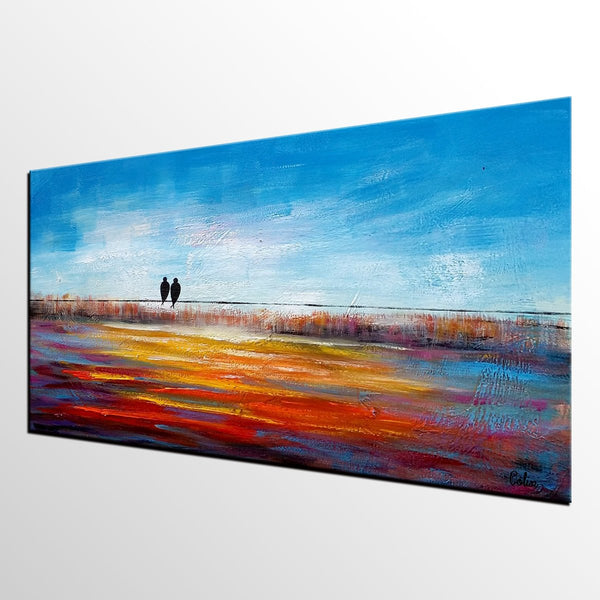 Original Abstract Painting, Love Birds Painting, Dining Room Wall Art Paintings, Modern Abstract Painting, Simple Canvas Painting, C-Grace Painting Crafts