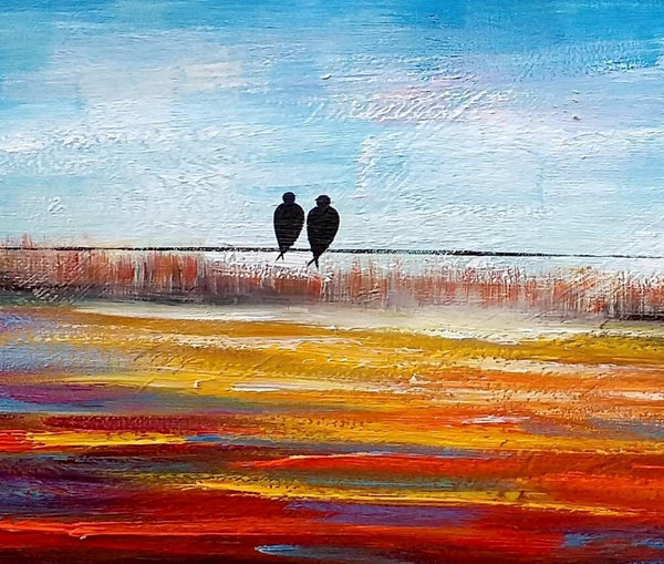 Original Abstract Painting, Love Birds Painting, Dining Room Wall Art Paintings, Modern Abstract Painting, Simple Canvas Painting, C-Grace Painting Crafts