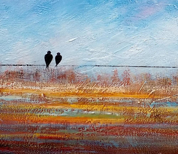 Simple Abstract Painting, Acrylic Painting on Sale, Dining Room Wall Art Painting, Love Birds Painting, Abstract Painting for Bedroom-Grace Painting Crafts