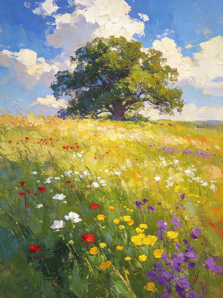 Spring Awakens the Wild, Landscape Oil Paintings, Original Small Paintings on Canvas, Heavy Texture Oil Paintings, Small Paintings on Canvas, Hand Painted Canvas Art-Grace Painting Crafts