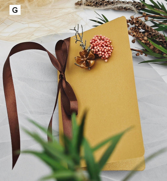 Original Handmade Anniversary Greeting Card, Creative Birthday Greeting Card, Beautiful Valentine's Day Greeting Card, Unique Wedding Greeting Card, Dried Flower Bowknot Greeting Cards-Grace Painting Crafts