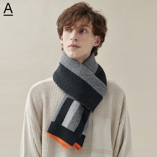 Casual Scarf Men, Business Wool Scarf for Gentleman, Men's Winter Scarf, Men's Wool Scarf Winter, Modern Fashion Scarf, Formal Men Scarf Styles, Pure Wool Scarf-Grace Painting Crafts