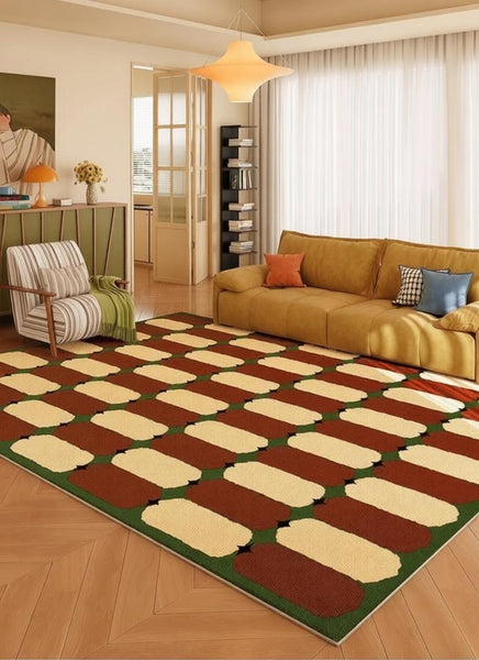 Geometric Modern Rugs, Mid Century Contemporary Rugs, Modern Living Room Rug Ideas, Colorful Area Rugs for Dining Room-Grace Painting Crafts