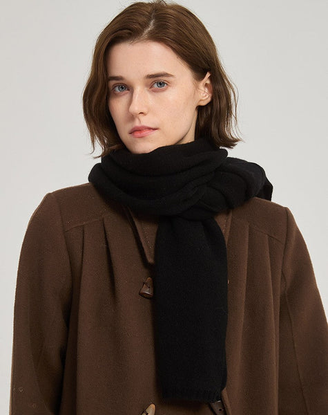 Winter Wool Scarf, Casual Scarf for Women, Birthday Gift for Girl, Modern Wool Scarf for Women, Black Soft Cashmere Scarf for Women, Cold Weather Scarves-Grace Painting Crafts