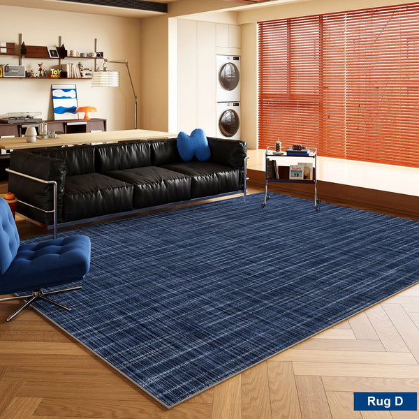 Blue Modern Rugs for Dining Room, Bedroom Modern Floor Carpet, Mid Century Area Rugs, Contemporary Modern Living Room Rug Ideas-Grace Painting Crafts