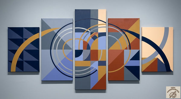 Large Modern Paintings for Bedroom, Geometric Contemporary Art, Abstract Acrylic Paintings, Hand Painted Canvas Art