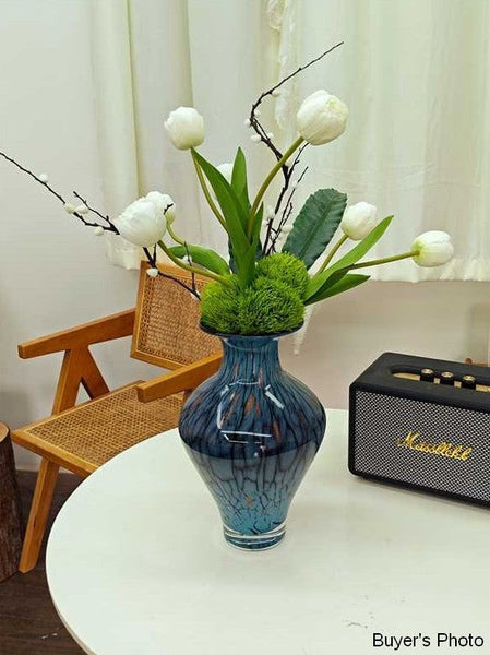 Handmade Liuli Vases, Centerpiece Vases on Table, Colored Glaze Vase for Modern Home Decor, Glass Bud Vases, Bouquet Flower Vase-Grace Painting Crafts