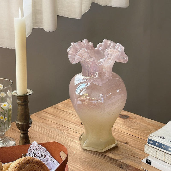 Bouquet Flower Vase, Vintage Glass Flower Vases, Creative Modern Vases for Living Room, Glass Bud Vases, Handmade Flower Vases on Table-Grace Painting Crafts