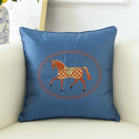 Decorative Throw Pillows for Couch, Modern Sofa Decorative Pillows, Embroider Horse Pillow Covers, Horse Modern Decorative Throw Pillows-Grace Painting Crafts